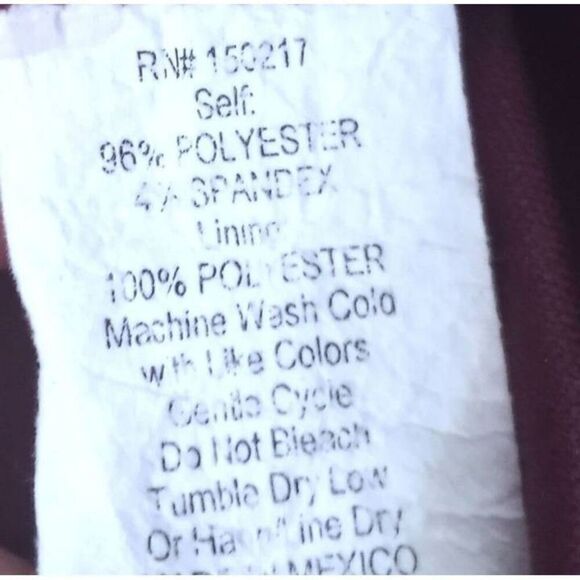 VIBE SPORTSWEAR MAROON DRESS SZ.2X EUC. - Picture 5 of 5